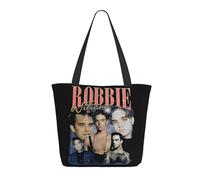 CIJPUYWFK Robbie Singer Williams Women Shoulder Handbags Bag Large Reusable Carry Bag Pocket Big Capacity Shopping Bag For Casual.