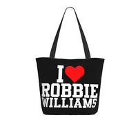CIJPUYWFK Robbie Singer Williams Women Shoulder Handbags Bag Large Reusable Carry Bag Pocket Big Capacity Shopping Bag For Casual.