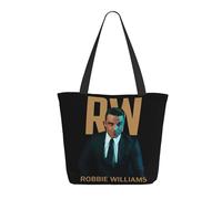 CIJPUYWFK Robbie Singer Williams Women Shoulder Handbags Bag Large Reusable Carry Bag Pocket Big Capacity Shopping Bag For Casual.