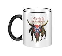 CIJPUYWFK Skynyrd Rock Band Lynyrd Ceramic Mug with Colored Edge - Durable & Stylish Hip Hops Merchandise for Home, Office, Or Gifts.