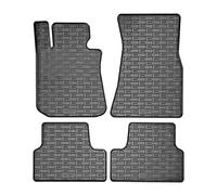 AUTO-STYLE Set of Rubber Mats Compatible with BMW i4 (G26) 2021- (4-Piece + Mounting System), Black