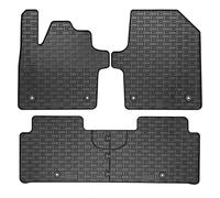 AUTO-STYLE Set of Rubber Mats Compatible with Kia EV6 2021- (3-Piece + Mounting System), Black