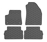 CIKCar Set of Rubber Mats Compatible with Citroën e-C3 IV 2024- (4-Piece + Mounting System), Black