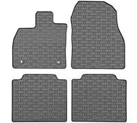 CIKCAR Set of Rubber Mats Compatible with Subaru Solterra 2022- & Toyota bZ4X 2021- (4-Piece + Mounting System)