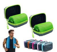 Cikiki 2 Pack Cooling Towel for Hot Weather,30x80cm Breathable Instant Quick Drying Ice Cool Microfibre Towel,Ultra Light & Compact Cooling Neck Towels for Men Women Sports, Gym, Yoga and Backpacking