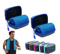 Cikiki 2 Pack Cooling Towel for Hot Weather,30x80cm Breathable Instant Quick Drying Ice Cool Microfibre Towel,Ultra Light & Compact Cooling Neck Towels for Men Women Sports, Gym, Yoga and Backpacking