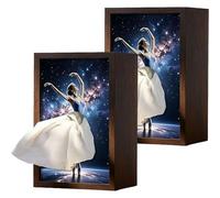 Cikiki Ballet Dancer Tissue Box,7.8" x 5" x 3.8" Creative Lady Flying Dress Paper Dispenser,Elegant Wood Ballerina Skirt Tissue Box Holder Decorative Desktop Organizer for Bedroom and Living Room