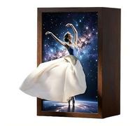 Cikiki Ballet Dancer Tissue Box,7.8" x 5" x 3.8" Creative Lady Flying Dress Paper Dispenser,Elegant Wood Ballerina Skirt Tissue Box Holder Decorative Desktop Organizer for Bedroom and Living Room