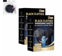 Cikiki Black Fabric Dye for Clothes,Black Natural Dye Garment Darkening Tablets Paint Tablets for Cotton Linen Jeans Rayon Silk,12 Sheets/Box