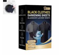 Cikiki Black Fabric Dye for Clothes,Black Natural Dye Garment Darkening Tablets Paint Tablets for Cotton Linen Jeans Rayon Silk,12 Sheets/Box