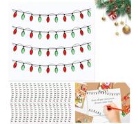 Cikiki Christmas Light Embellishment Stickers, 2026 3D Gem Border Dimensional Stickers, Glitter Adhesive Decals for Crafts & Scrapbooks, Adhesive Decals for Xmas Scrapbooks Decoration