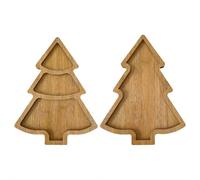 Cikiki Christmas Tree Charcuterie Board,Wooden Christmas Serving Tray Cutting Board Fruit Tray,Xmas Platters Serving Dishes for Party Food Cookie Fruit Cheese Snack