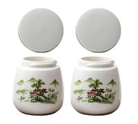 Cikiki Coddled Egg Cups with Lids,220ml Vintage Ceramic Soft Boiled Egg Cooker,Soft Boiled Eggs Maker Eggs Dish Porcelain Tableware for Breakfast