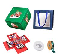 Cikiki DIY Explosion Gift Box, 4 Layer Surprise Snack Explosion Box with Tape and Ribbon,Creative Surprise Scrapbooking Boxes for Anniversary Festival Record Memories