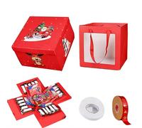 Cikiki DIY Explosion Gift Box, 4 Layer Surprise Snack Explosion Box with Tape and Ribbon,Creative Surprise Scrapbooking Boxes for Anniversary Festival Record Memories