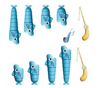 Cikiki Extendable Fishing Table Games for Adults & Teens,Who Can Catch Longest Fish Game,Easy to Use Stress Relief Activities Family Board Games for Party Date Night Home