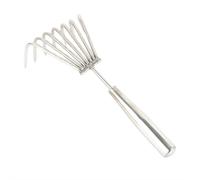 Cikiki Hand Rake Garden Tool,11.4" Stainless Steel Small Garden Rake for Gardening,Mini Grass Rake with Ergonomic Comfort Grip for Soil Loosening,Weed Removal