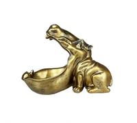 Cikiki Hippo Figurine Candy Dish,Resin Fun Big Mouth Hippo Animal Statue Candy Key Bowl for Home Entryway Office Desk,Functional Decorative Bowl for Keys Candy Remote Controls