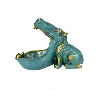 Cikiki Hippo Figurine Candy Dish,Resin Fun Big Mouth Hippo Animal Statue Candy Key Bowl for Home Entryway Office Desk,Functional Decorative Bowl for Keys Candy Remote Controls