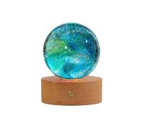 Cikiki Ice Cracked Crystal Ball, 2025 New 7 Colors 40mm Ice Cracked Balls Crystal Chakra Balls with Led Wooden Base Glass Healing Sphere Balls