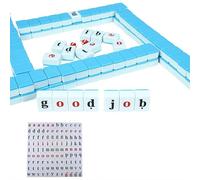Cikiki Mahjong Tile Set,108 Tiles English Spelling Mahjong Set,Spelling English Words Mini Alphabet Mahjong Tile Set for Travel, Party, Outside