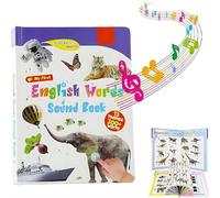 Cikiki My First English Sound Toy, 470+ Words, 21 Themes, Press to Learn Phonics, Fun Word Game, Alphabet Sound Book, Juguete Educativo for Educational Language, School Education Gift