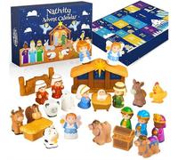 Cikiki Nativity Advent Calendar 2025, 24Pcs Nativity Scene Story Gifts for Kids 24 Days Xmas Count Down Box, Christian Religious Christmas Countdown Calendar Surprises Gifts for Children
