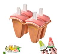 Cikiki Popsicle Molds with Sticks, Cute Watermelon Shape Silicone Ice Cream Molds, DIY Home-Made Popsicles Molds for Party Juice Sticks, Easy-Release