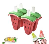 Cikiki Popsicle Molds with Sticks, Cute Watermelon Shape Silicone Ice Cream Molds, DIY Home-Made Popsicles Molds for Party Juice Sticks, Easy-Release