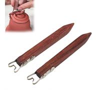 Cikiki Pottery Trimming Tools,Pottery Bottom Carving Tool,Wooden Handle Pottery Foot Shaper Trimming Detail Tool,Ceramic Modeling Ring Foot Scraper DIY Tool