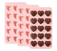 Cikiki Silicone Heart Chocolate Mold, 3Pcs Valentine's Day Mold Mini Heart Shaped Molds Small heart Ice Cube for Jelly Resin Fondant Candle Valentine’s Day/Anniversary/Wedding DIY Baking