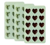 Cikiki Silicone Heart Chocolate Mold, 3Pcs Valentine's Day Mold Mini Heart Shaped Molds Small heart Ice Cube for Jelly Resin Fondant Candle Valentine’s Day/Anniversary/Wedding DIY Baking