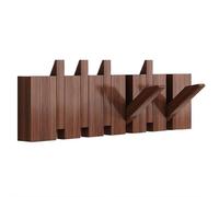 Cikiki Wooden Coat Rack Wall Mounted Sticks Multi Rack Solid Handmade Natural Beech Wood Artwork with Flip-Down Unique Modern Hooks for Coats Bag Hat Umbrella