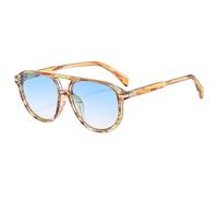 CIKJUK Retro Round Sunglasses for Mens Womens 70s Pilot Style Sun Glasses Vintage Ladies Shades for UV400 Protection-Tea/Blue