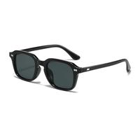 CIKJUK Retro Square Sunglasses Womens Mens Vintage Tinted Lens Rectangular Ladies Sun Glasses with UV Protection-Black/Black