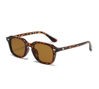 CIKJUK Retro Square Sunglasses Womens Mens Vintage Tinted Lens Rectangular Ladies Sun Glasses with UV Protection-Leopard/Brown