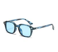 CIKJUK Retro Square Sunglasses Womens Mens Vintage Tinted Lens Rectangular Ladies Sun Glasses with UV Protection-Blue/Blue