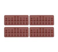 Cikonielf 4Pcs Silicone Mold, Chess Shape Handmade Chocolate Cake Fondant Sweet Mold Flexible Mould for DIY Making Baking Supplies 7.9X3.5In
