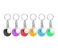 Cikonielf 6Pcs Table Tennis Keyring Cute Mini Pong Design Pendant Key Chain Key Rings with Racket and Ball for Sport Lovers Fans Gift Carnival Prizes