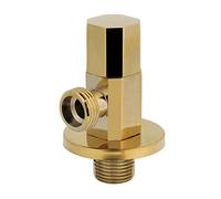 Cikonielf Angle Valve 1/2" Thread Bathroom Brass Gold Angle Stop Valve Water Control Valve Faucet Angle Valve Rust Proof