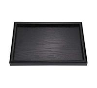 Cikonielf Wood Tea Tray, Rectangle Shape Solid Versatile Tea Coffee Snack Food Meals Serving Tray Plate Restaurant Trays Black(30 * 20 * 2cm)