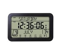 Cikoopul Digital Clock with Indoor Outdoor Temperature Wireless, 7 Inch LCD, Battery Powered with High Precision Sensor