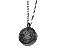 CikSco Stainless Steel Black Air Force/Navy/Army Cremation Urn Ash Pendant Necklace,Memorial Keepsake Ashes Cremation Jewelry with Filling Kit, Stainless Steel, No Gemstone