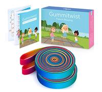 Cikyner Chinese Jump Rope, 2 Pack 4m Long 1.5cm Wide Elastic Chinese Ropes with Instructions French Skipping Rainbow Band for Children Jumpsies Games Indoors and Outdoors, Ideal for Gifts for Kids