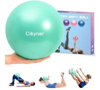 Cikyner Soft Pilates Ball, 23-25 cm Small Exercise Ball with Inflatable Straw, Mini Ball for Pilates, Yoga, Full Body Workout, Improving Balance at Home in the Gym and Office