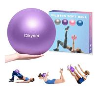 Cikyner Soft Pilates Ball, Small Exercise Ball 23-25cm Mini Gym Ball with Inflatable Straw, Suitable for Pilates, Yoga, Full body Training, Physical Therapy and Balance improving at Home, Gym & Office