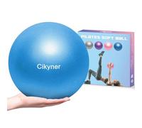 Cikyner Soft Pilates Ball, Small Exercise Ball 23-25cm Mini Gym Ball with Inflatable Straw, Suitable for Pilates, Yoga, Full body Training, Physical Therapy and Balance improving at Home, Gym & Office