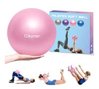 Cikyner Soft Pilates Ball, Small Exercise Ball 23-25cm Mini Gym Ball with Inflatable Straw, Suitable for Pilates, Yoga, Full body Training, Physical Therapy and Balance improving at Home, Gym & Office