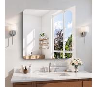 CILIBER Frameless Wall Mirror, 30" x 30" Square Bathroom Mirror Rounded Corner, HD Shatterproof Vanity Mirror with Polished Edge for Over Sink, Bedroom, Entryway, Vertical or Horizontal