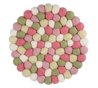 cilio Coasters Lana Pastello Round Handmade Wool Felt Coaster Made of Sheep's Wool, Diameter 21 cm, Pastel, Heat Resistant, Washable, Fair Trade from Nepal, Social Projects